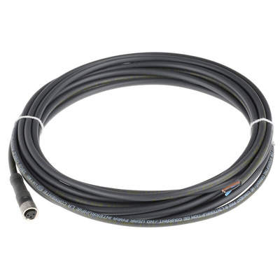 Telemecanique Sensors Straight Female 3 way M8 to Unterminated Sensor Actuator Cable, 5m