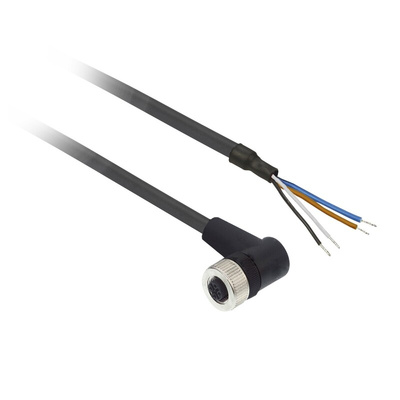 Telemecanique Sensors Right Angle Female 4 way M12 to Unterminated Sensor Actuator Cable, 10m