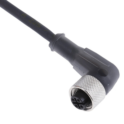 Telemecanique Sensors Right Angle Female 4 way M12 to Unterminated Sensor Actuator Cable, 2m