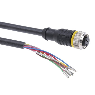 Turck Straight Female 8 way M12 to Unterminated Sensor Actuator Cable, 2m