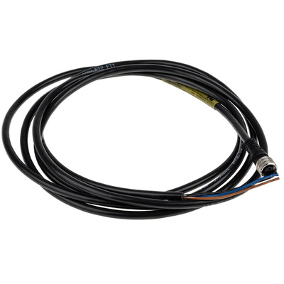 Brad from Molex Straight Female 3 way M8 to Unterminated Sensor Actuator Cable, 2m