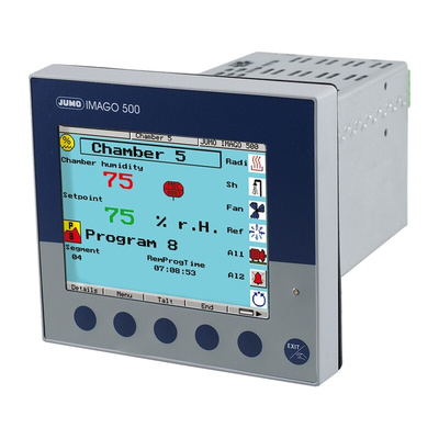 Jumo IMAGO 500 PID Temperature Controller, 144 x 133mm 2 (Analogue), 6 (Binary) Input, 3 Output Analogue, 110 →