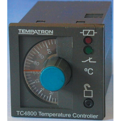 Tempatron 1/16 DIN On/Off Temperature Controller, 48 x 48mm, 1 Output Relay, 110 → 230 V ac Supply Voltage