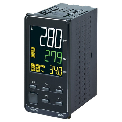 Omron E5EC Panel Mount PID Temperature Controller, 48 x 96mm 3 Input, 1 Output Relay, 24 V ac/dc Supply Voltage