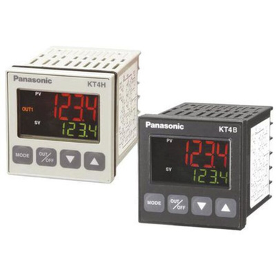 Panasonic AKT4B Panel Mount PID Temperature Controller, 48 x 59.2mm, 3 Output Relay, 24 V ac/dc, 100 → 240 V ac