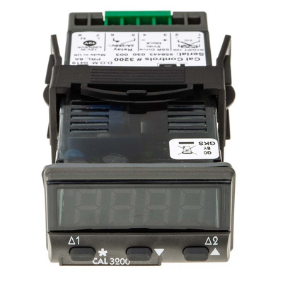 CAL 3200 PID Temperature Controller, 48 x 24 (1/32 DIN)mm, 2 Output Relay, 12 V ac/dc Supply Voltage