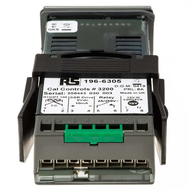 CAL 3200 PID Temperature Controller, 48 x 24 (1/32 DIN)mm, 2 Output Relay, 12 V ac/dc Supply Voltage