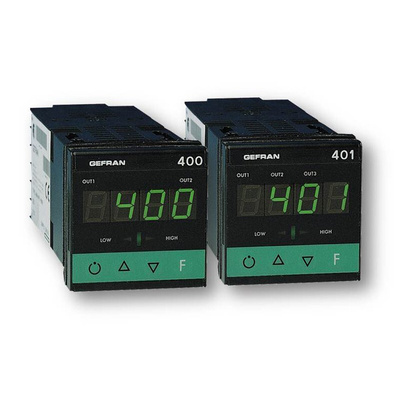 Gefran 400 Panel Mount Controller, 48 x 48 (1/16 DIN)mm 1 Input, 2 Output Electromechanical Relay, 240 V Supply Voltage