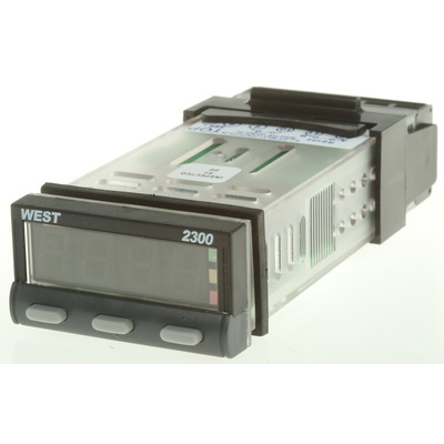 West Instruments N2300 PID Temperature Controller, 49 x 25mm, 2 Output Relay, 12 → 30 V dc, 24 V ac Supply