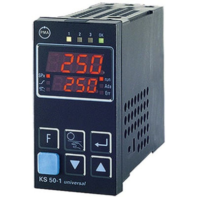 P.M.A KS50 PID Temperature Controller, 48 x 96mm, 3 Output, 90 → 250 V ac Supply Voltage