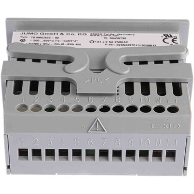 Jumo eTRON Panel Mount Thermostat, 2 Output 2 Relay, 230 V ac Supply Voltage
