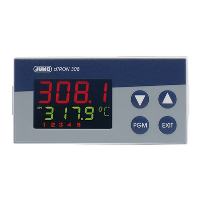 Jumo dTRON PID Temperature Controller, 96 x 48 (1/8 DIN)mm, 5 Output Analogue, 110 → 240 V ac Supply Voltage
