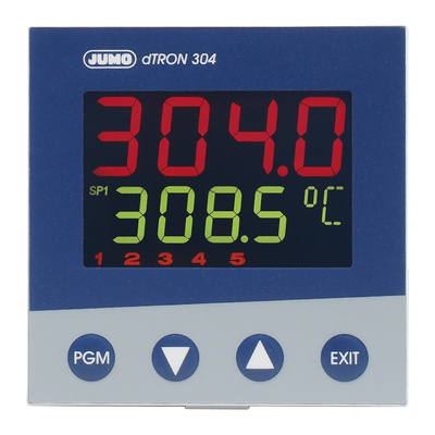 Jumo dTRON PID Temperature Controller, 96 x 96 (1/4 DIN)mm, 5 Output Analogue, 110 → 240 V ac Supply Voltage