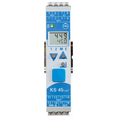 P.M.A KS45 PID Temperature Controller, 99 x 22.5mm, 2 Output Relay, 90 → 260 V ac Supply Voltage ON/OFF