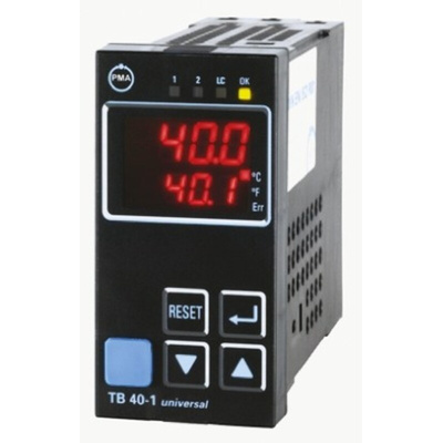 P.M.A TB 40-1 Panel Mount PID Temperature Controller, 96 x 48 (1/8 DIN)mm, 3 Output Relay, 90 → 250 V ac Supply
