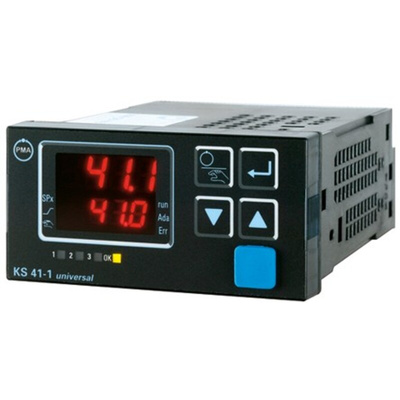 P.M.A KS41 Panel Mount PID Temperature Controller, 96 x 48 (1/8 DIN)mm, 2 Output Relay, 90 → 250 V ac Supply