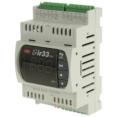 Carel DN33 PID Temperature Controller, 144 x 70mm, 4 Output Relay, 12 → 24 V ac, 12 → 30 V dc Supply