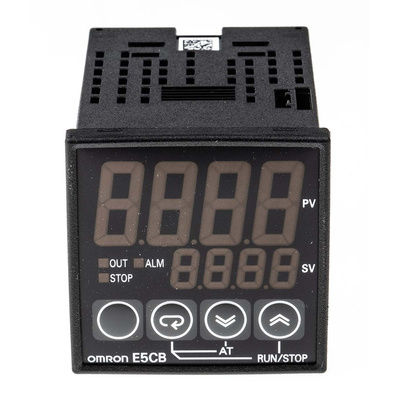 Omron E5CB PID Temperature Controller, 48 x 48mm, 1 Output: 1x Relay, 1x Logic, 100 → 240 V ac Supply Voltage