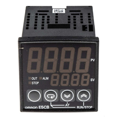 Omron E5CB PID Temperature Controller, 48 x 48mm, 1 Output: 1x Relay, 1x Logic, 24 V ac/dc Supply Voltage ON/OFF