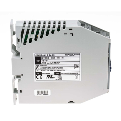 Jumo safetyM TB/TW Temperature Limiter 1 Input, 2 Output Relay, 20 → 30 V ac/dc Supply Voltage