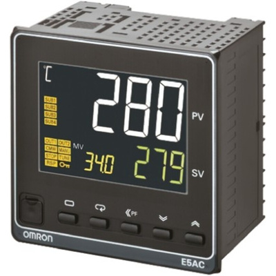 Omron E5AC PID Temperature Controller, 96 x 96mm, 2 Output Voltage, 100 → 240 V ac Supply Voltage