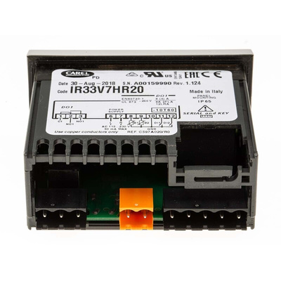 Carel IR33 Panel Mount PID Temperature Controller, 76.2 x 34.2mm, 1 Output Relay, 115 → 230 V ac Supply Voltage