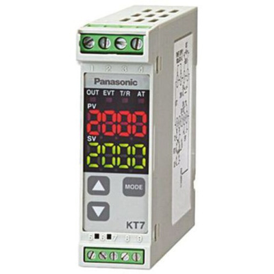 Panasonic KT7 PID Temperature Controller, 22.5 x 75mm, 1 Output Relay, 100 → 240 V ac Supply Voltage