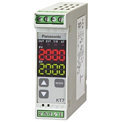 Panasonic KT7 PID Temperature Controller, 22.5 x 75mm, 1 Output Transistor, 24 V ac/dc Supply Voltage