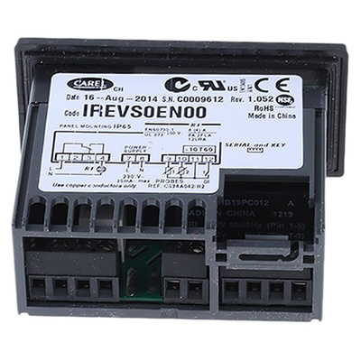 Carel IR33+ On/Off Temperature Controller, 76.2 x 34.7mm, 230 V ac Supply Voltage