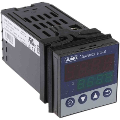 Jumo QUANTROL PID Temperature Controller, 48 x 48mm 1 (Analogue), 1 Binary Input, 2 Output Analogue, Relay, 110