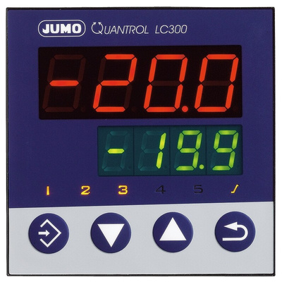 Jumo QUANTROL PID Temperature Controller, 96 x 96mm, 2 Output Analogue, 110 → 240 V ac Supply Voltage