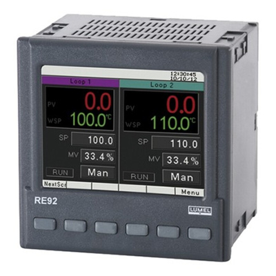 Lumel RRE92 Panel Mount PID Temperature Controller, 96 x 96mm 2, 3 Input, 6 Output Relay, 85 → 253 V ac/dc