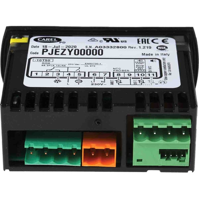 Carel PJ Easy Panel Mount On/Off Temperature Controller, 81 x 36mm 1 Input, 2 Output 2 Relay, 230 V ac Supply Voltage