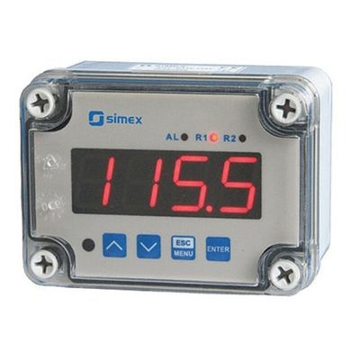 Simex Wall Mount On/Off Temperature Controller, 110 x 80mm 3 Input, 2 Output Relay, 230 V ac Supply Voltage