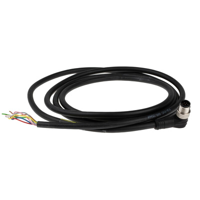 Brad from Molex Right Angle Male 8 way M12 to Unterminated Sensor Actuator Cable, 2m