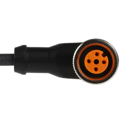 ifm electronic Right Angle Female 4 way M12 to Unterminated Sensor Actuator Cable, 10m
