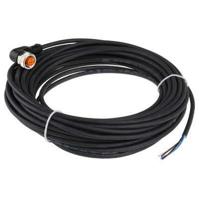 ifm electronic Right Angle Female 4 way M12 to Unterminated Sensor Actuator Cable, 10m