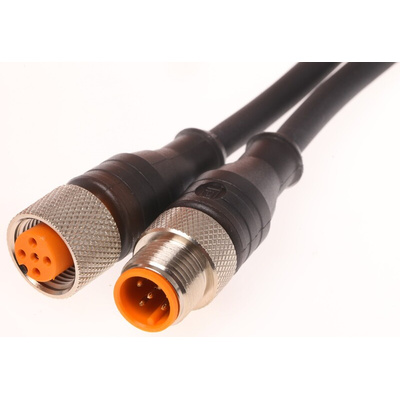 Lumberg Automation Straight Male 5 way M12 to Female 5 way M12 Sensor Actuator Cable, 2m