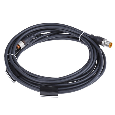 Lumberg Automation Straight Male 5 way M12 to Straight Female 5 way M12 Sensor Actuator Cable, 5m