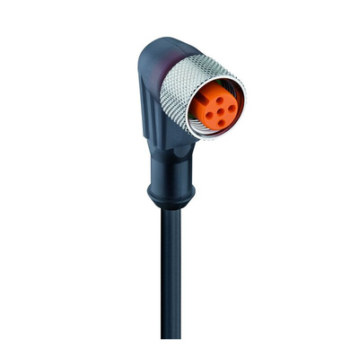 Lumberg Automation Right Angle Female 5 way M12 to Right Angle Female 5 way Unterminated Sensor Actuator Cable, 5m