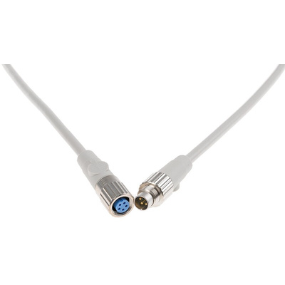 TE Connectivity Straight Female 5 way M9 to Straight Male 5 way M9 Sensor Actuator Cable, 3m