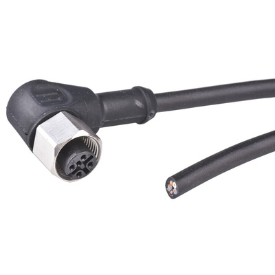 binder Right Angle Female 5 way M12 to 5 way Unterminated Sensor Actuator Cable, 5m