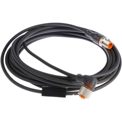 Lumberg Automation Right Angle Female 4 way M12 to Straight Male 4 way M12 Sensor Actuator Cable, 5m