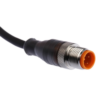 Lumberg Automation Right Angle Female 4 way M12 to Straight Male 4 way M12 Sensor Actuator Cable, 5m