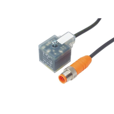 Lumberg Automation Right Angle Female 4 way DIN 43650 Form A to Straight Male 4 way M12 Sensor Actuator Cable, 1m