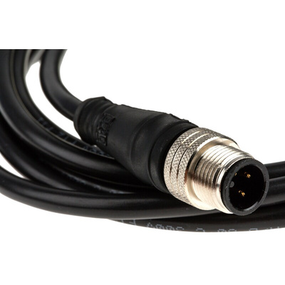 Brad from Molex Straight Female 5 way M12 to Straight Male 3 way M12 Sensor Actuator Cable, 2m