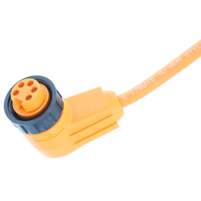 Pepperl + Fuchs Right Angle Female 5 way 7/8 in Circular to Unterminated Sensor Actuator Cable, 2m