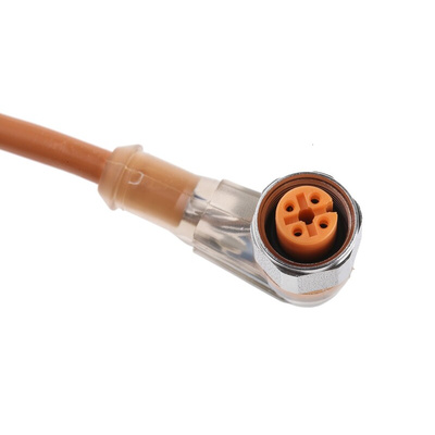Lumberg Automation Right Angle Female 4 way M12 to Straight Male 4 way M12 Sensor Actuator Cable, 5m