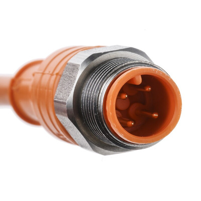 Lumberg Automation Right Angle Female 4 way M12 to Straight Male 4 way M12 Sensor Actuator Cable, 5m