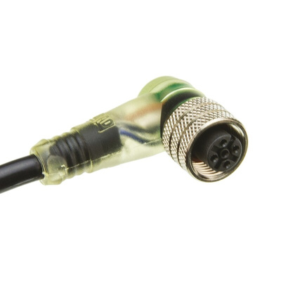 Brad from Molex Right Angle Female 4 way M12 to Straight Unterminated Sensor Actuator Cable, 2m